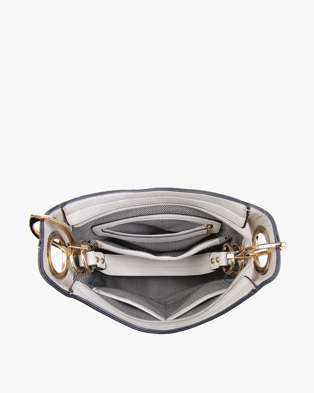 JEN & CO Rochelle Crocodile Print Hobo Bag