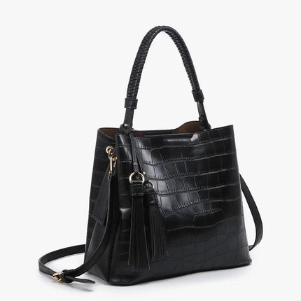 JEN & CO Olivia Crocodile Hobo Bag