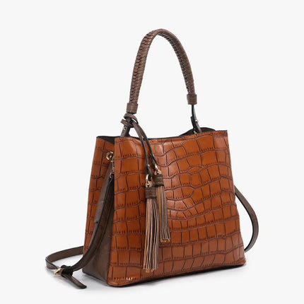 JEN & CO Olivia Crocodile Hobo Bag