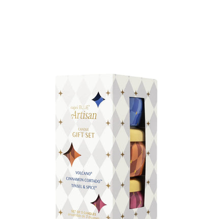 CAPRI BLUE Artisan Collection Winter Bazaar Mini Tin Candle Trio Gift Set - 3 OZ