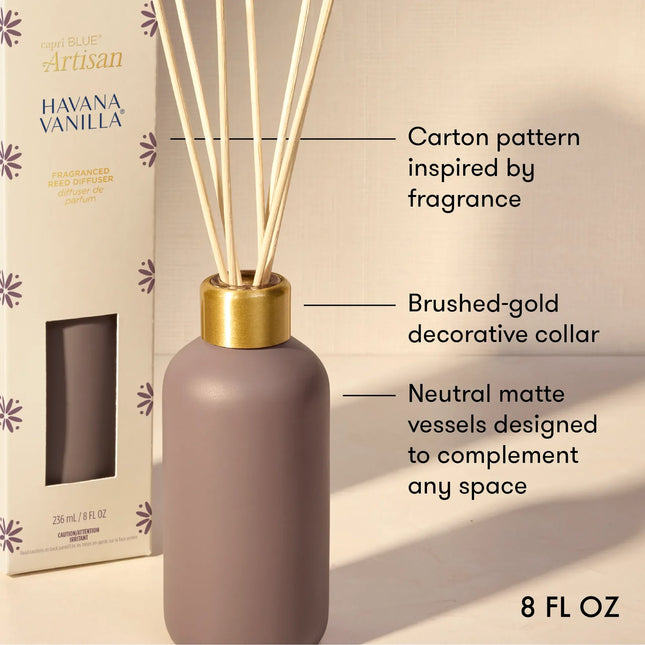 CAPRI BLUE Havana Vanilla Terrazza Velluto Reed Diffuser - 8 OZ
