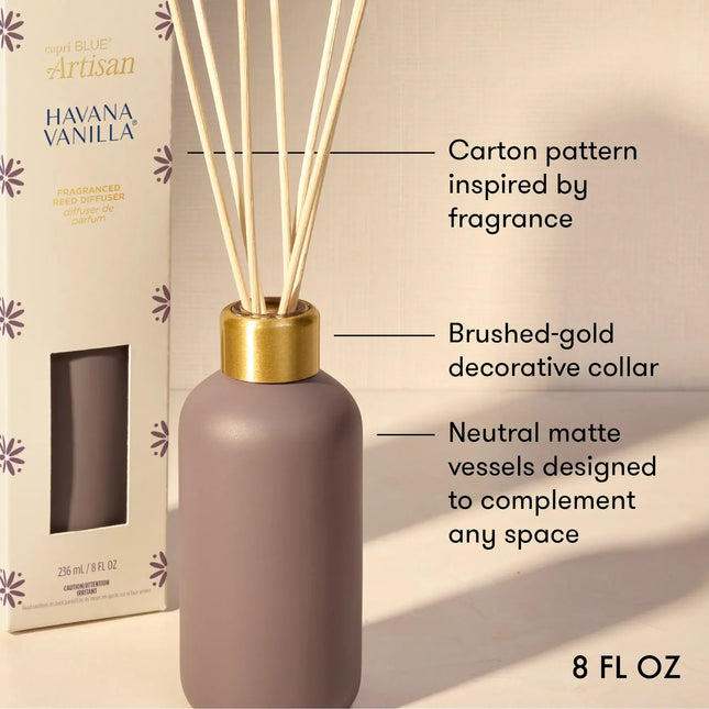 CAPRI BLUE Havana Vanilla Terrazza Velluto Reed Diffuser - 8 OZ