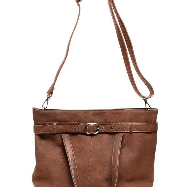 Joy Susan Geneva Sueded Belted Tote Crossbody