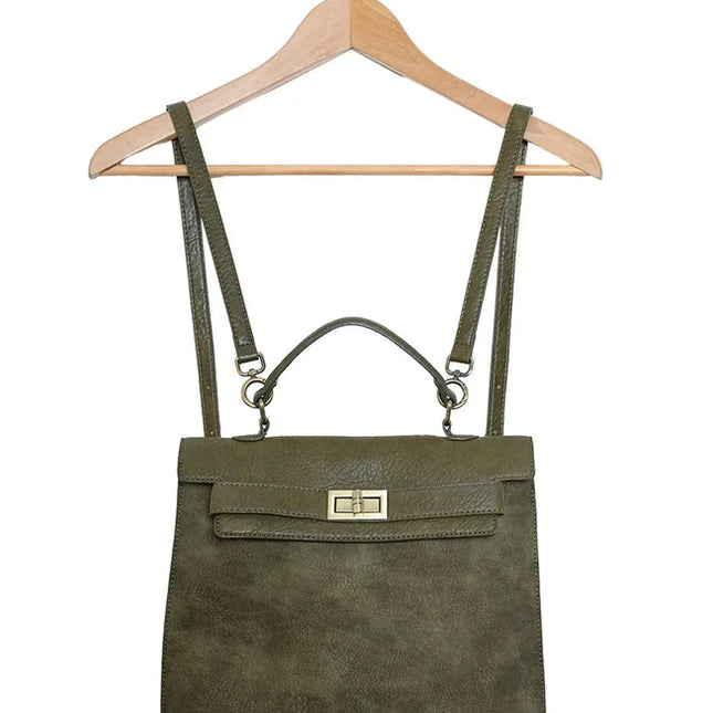 Joy Susan Robin Sueded Turnlock Backpack