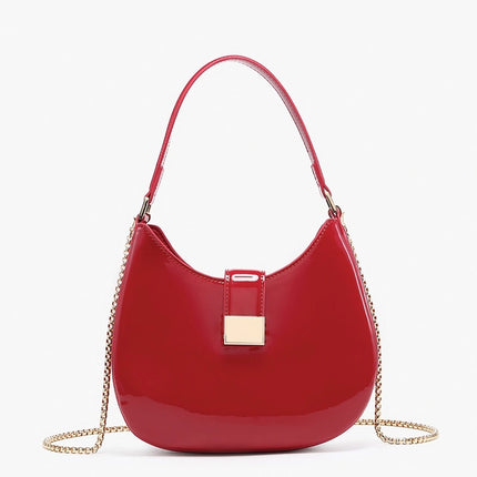 JEN & CO Malta High Gloss Shoulder Bag