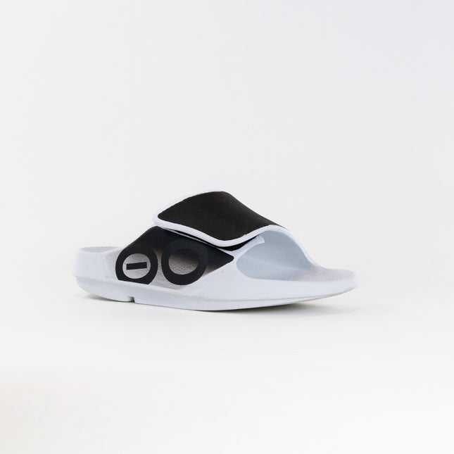 OOFOS OOahh Sport Flex Slide (Unisex) - White/Black