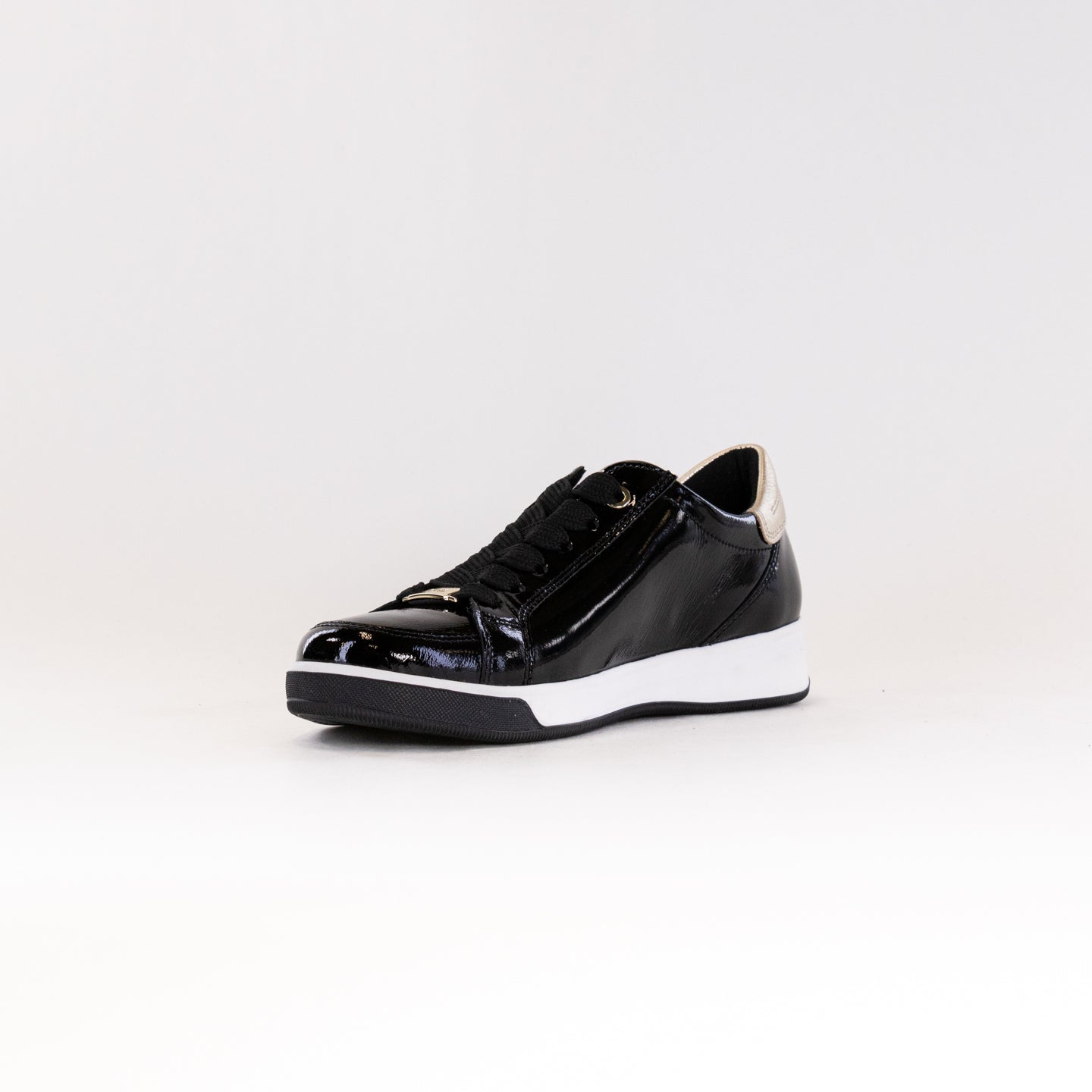 Ara Rei Low Double Zip Sneaker (Women's) - Black Patent