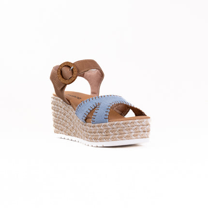 Naot Majorca (Women's) - Latte Brown Leather W/ Denim