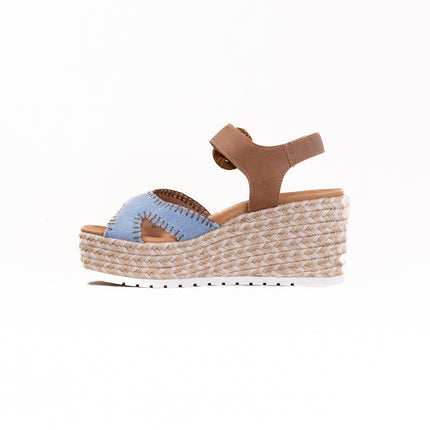 Naot Majorca (Women's) - Latte Brown Leather W/ Denim