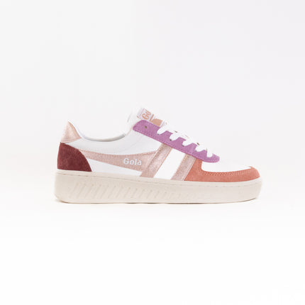 Gola Classics Grandslam Quadrant Sneakers (Women's) - White/Terracotta/Rose Gold/Red Ochre