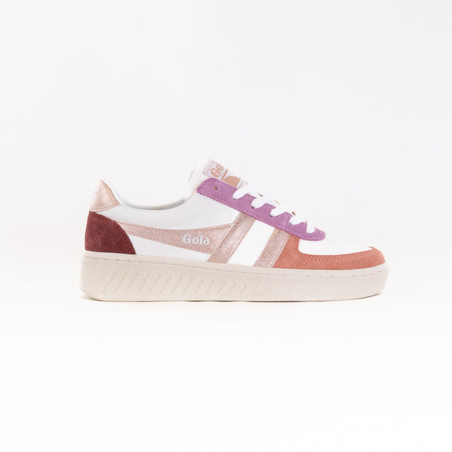 Gola Classics Grandslam Quadrant Sneakers (Women's) - White/Terracotta/Rose Gold/Red Ochre