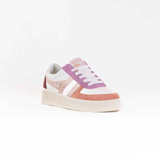 Gola Classics Grandslam Quadrant Sneakers (Women's) - White/Terracotta/Rose Gold/Red Ochre
