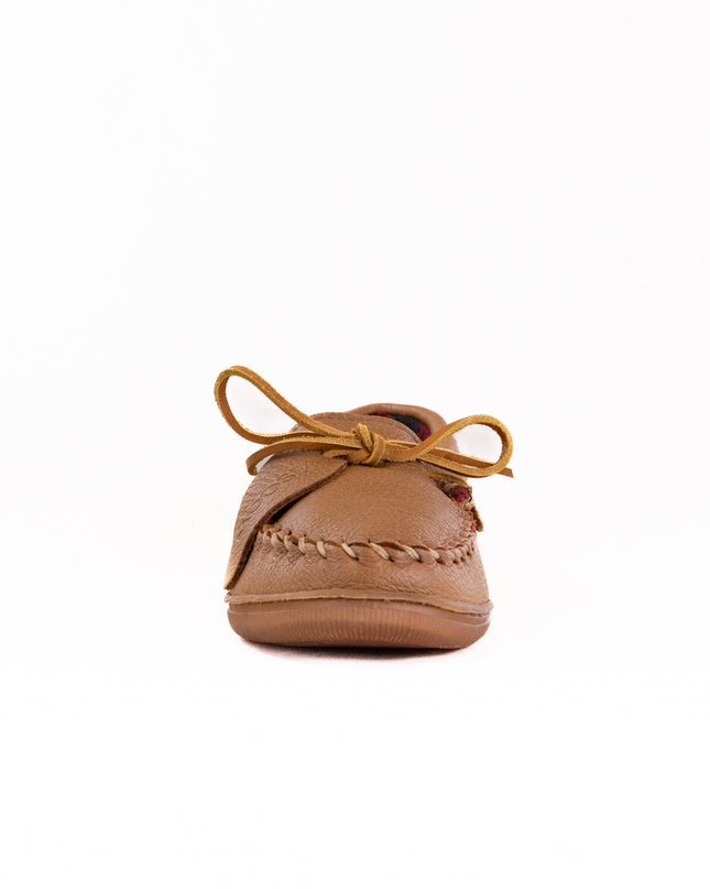 Minnetonka Moosehide Fleece Moc (Men's) - Natural Leather