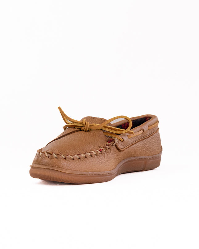 Minnetonka Moosehide Fleece Moc (Men's) - Natural Leather