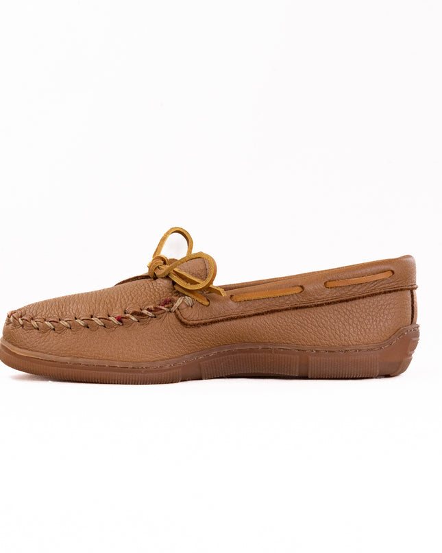 Minnetonka Moosehide Fleece Moc (Men's) - Natural Leather