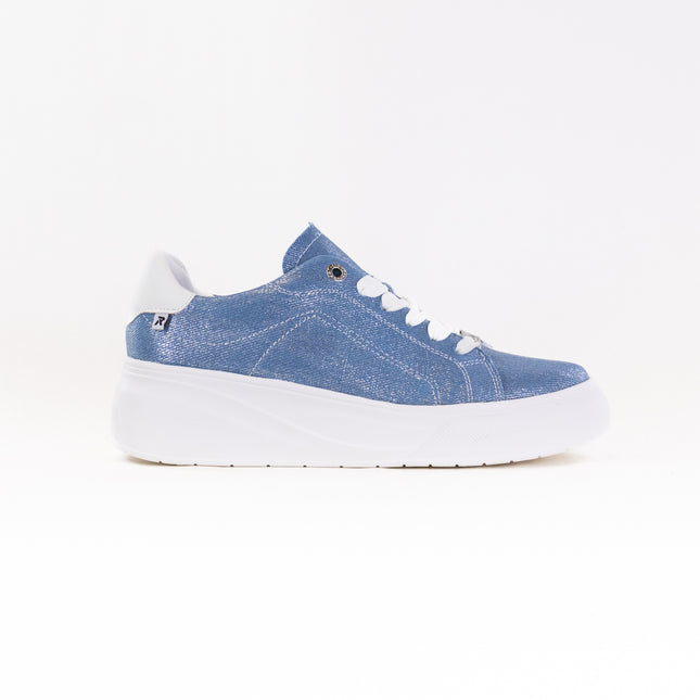 Rieker Carla W2302 Sneaker (Women's) - Jeans/Silver/Off White