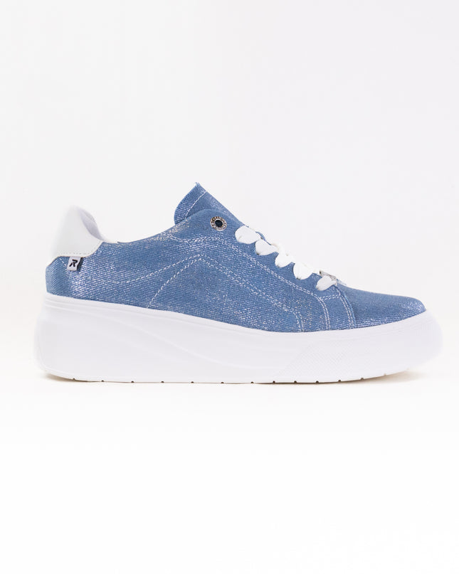 Rieker Carla W2302 Sneaker (Women's) - Jeans/Silver/Off White