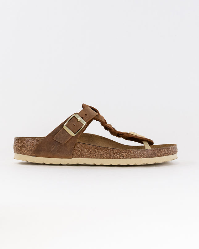 Birkenstock Gizeh Braided Oiled Leather (Women's) - Cognac