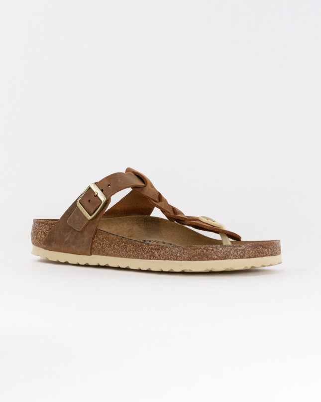 Birkenstock Gizeh Braided Oiled Leather (Women's) - Cognac