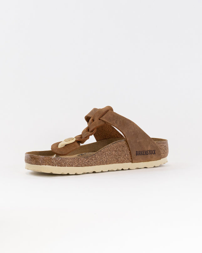 Birkenstock Gizeh Braided Oiled Leather (Women's) - Cognac