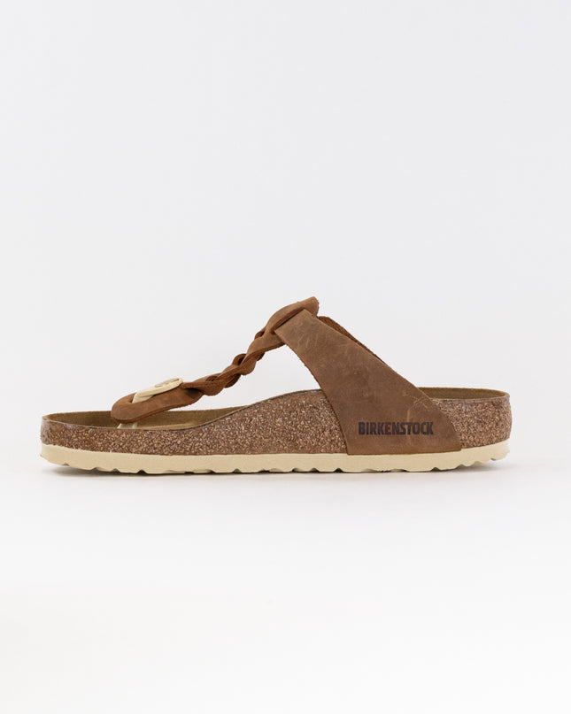 Birkenstock Gizeh Braided Oiled Leather (Women's) - Cognac