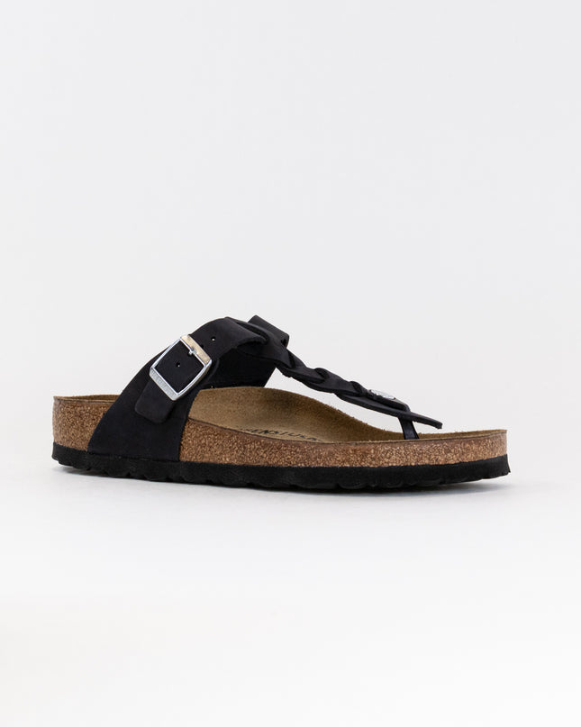 Birkenstock Gizeh Braided Oiled Leather (Women's) - Black