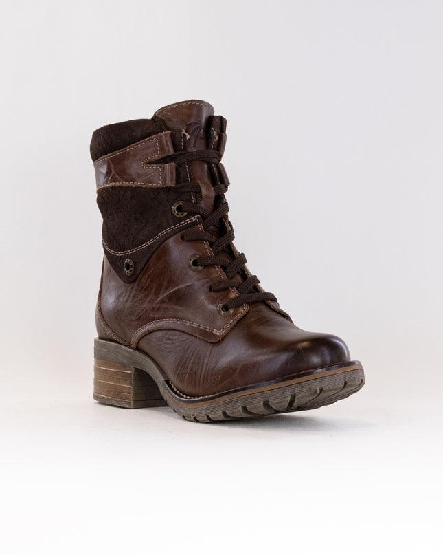Dromedaris Kara Suede Wide (Women's) - Chocolate Print