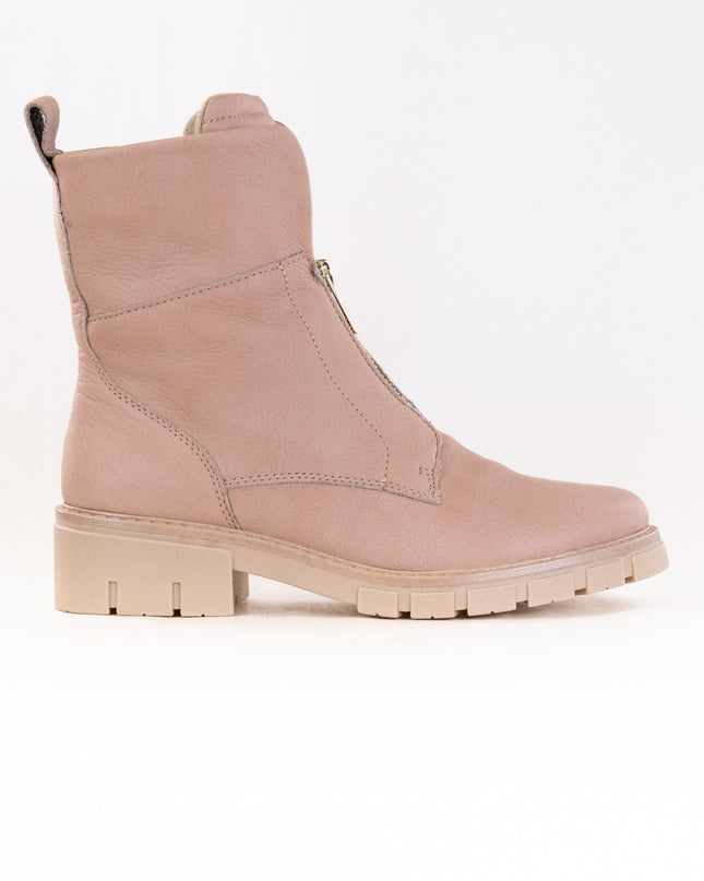 Ara Deon Lug Sole Front Zip Boot (Women's) - Nude