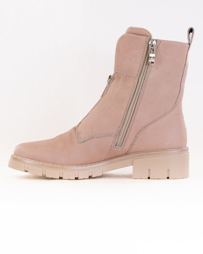 Ara Deon Lug Sole Front Zip Boot (Women's) - Nude