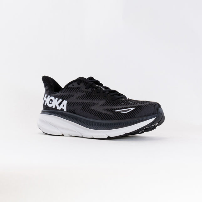 Hoka Clifton 9 Wide (Women's) - Black/White