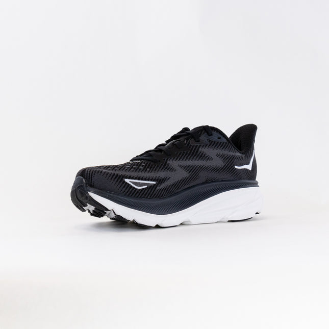 Hoka Clifton 9 Wide (Women's) - Black/White