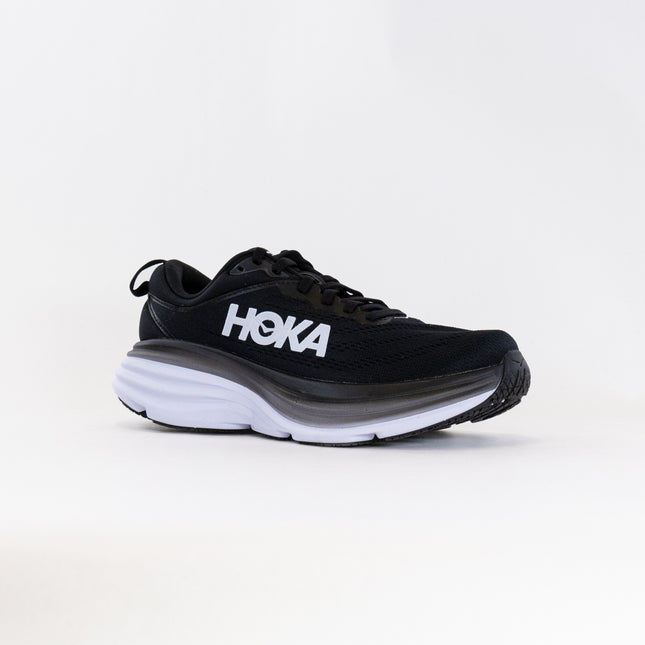 Hoka Bondi 8 Wide (Women's) - Black/White