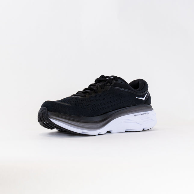 Hoka Bondi 8 Wide (Women's) - Black/White