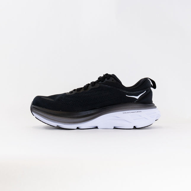 Hoka Bondi 8 Wide (Women's) - Black/White