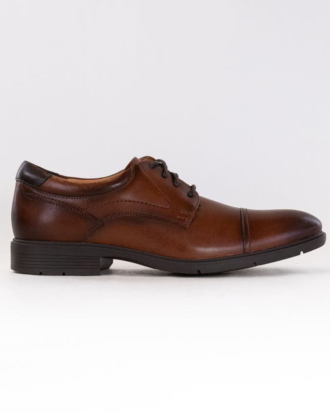 Clarks Eldredge Cap Toe Oxford (Men's) - Dark Tan Leather