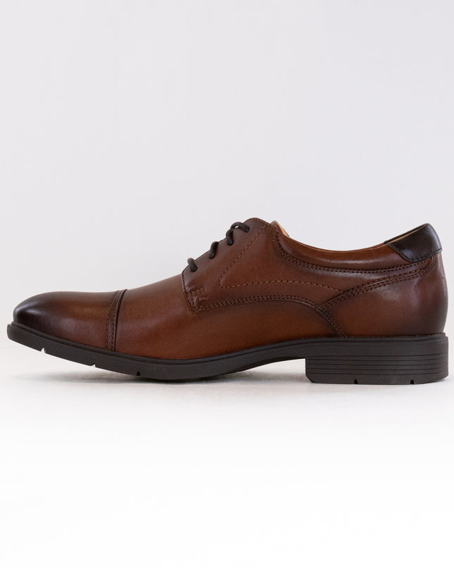 Clarks Eldredge Cap Toe Oxford (Men's) - Dark Tan Leather
