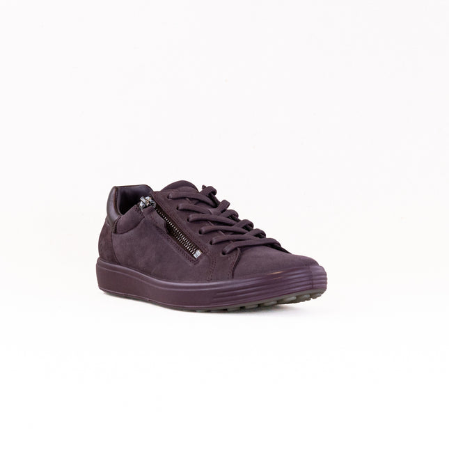 Ecco Soft 7 Side Zip Sneaker (Women's) - Raisin