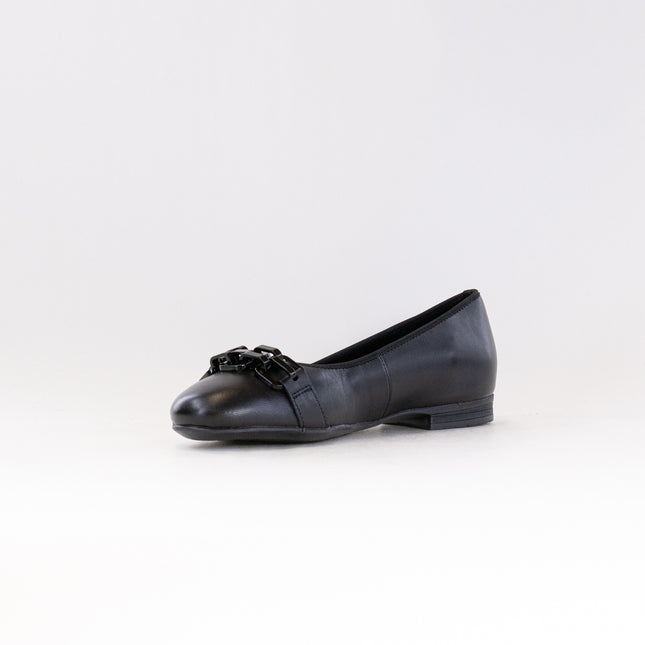 Ara Scout Chain Ballet Flat (Women's) - Black Leather