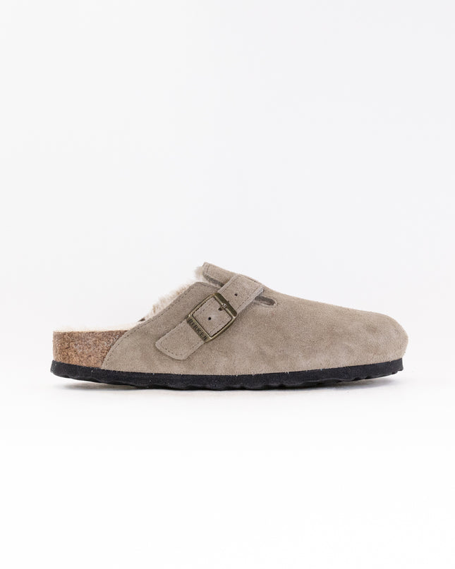 Birkenstock Boston Shearling (Women's) - Taupe Suede