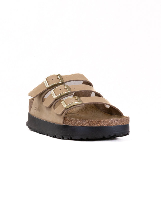 Birkenstock-Papillo Florida III Flex Platform (Women's) - Sandcastle Nubuck