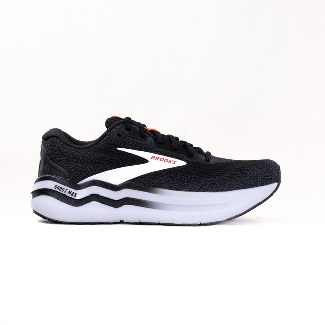 Brooks Ghost Max 2 (Men's) - Black/White/Fiery Red