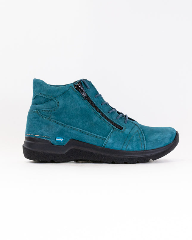 Wolky Why (Women's) - Petrol Nubuck Leather