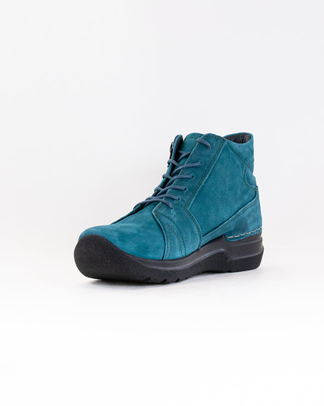 Wolky Why (Women's) - Petrol Nubuck Leather