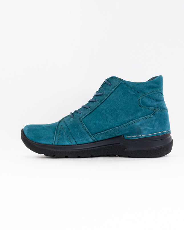 Wolky Why (Women's) - Petrol Nubuck Leather