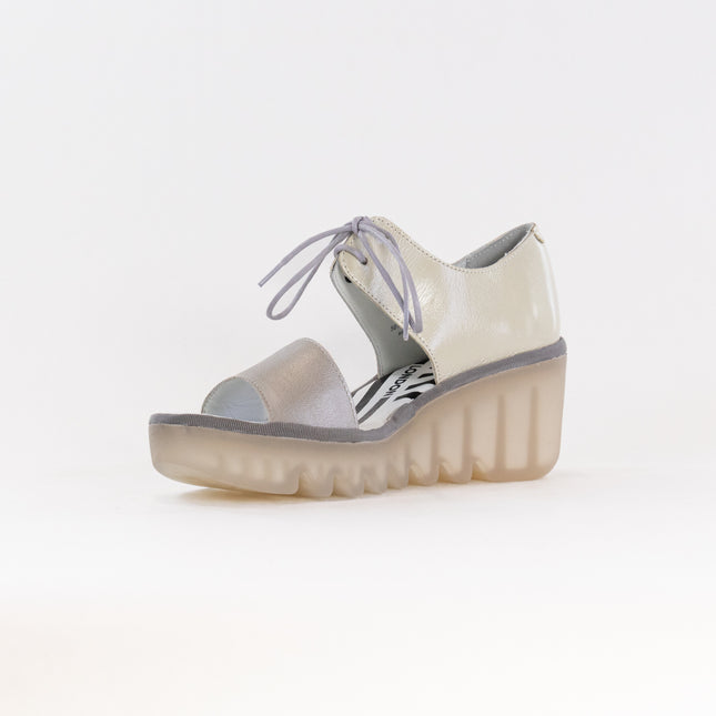 FLY London Crossover Sandals BILU465FLY (Women's) - Silver/Off White