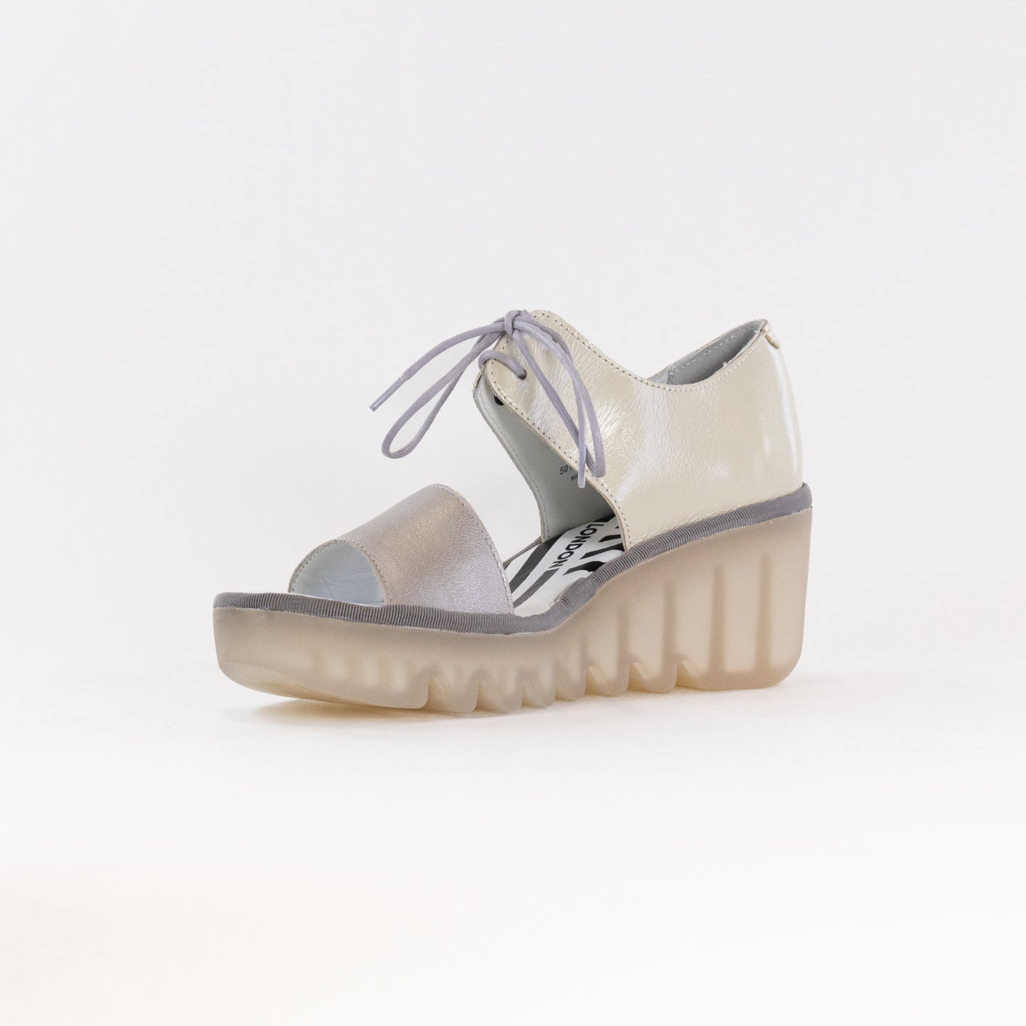 FLY London Crossover Sandals BILU465FLY (Women's) - Silver/Off White