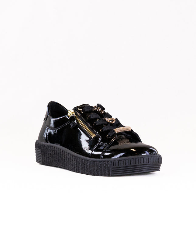 Gabor Low Sneaker (Women's) - Black Patent