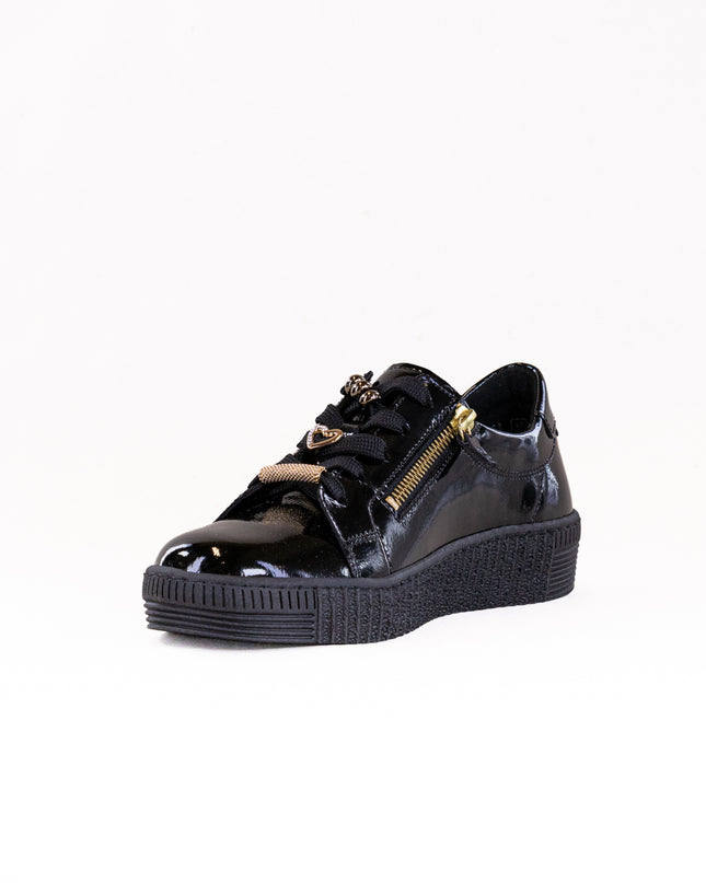 Gabor Low Sneaker (Women's) - Black Patent