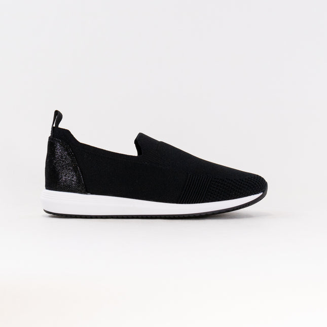 Ara Leena 2 Slip On Sneaker (Women's) - Black Woven Stretch