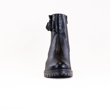 Eric Leah (Women's) - Black Metallic Leather with Fur